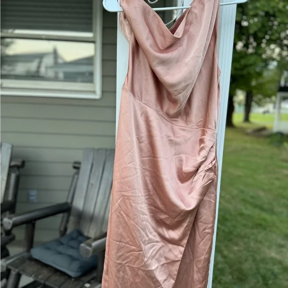 Show Me Your MuMu One-Shoulder Rose Gold Dress - Picture 9 of 9